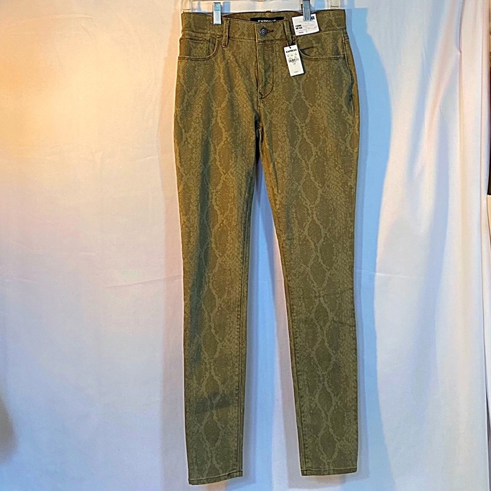Express Mid Rise Snake Skin Stretch Legging